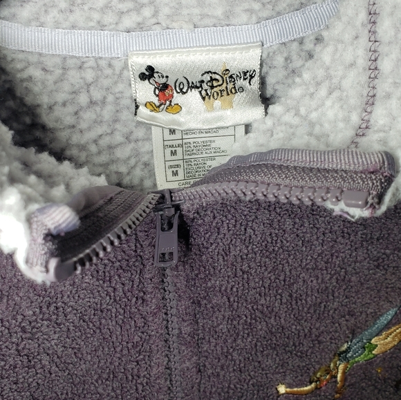 Disney World Tinker Bell Fleece Jacket Women Medium Full Zip Sherpa Line… - Picture 4 of 6